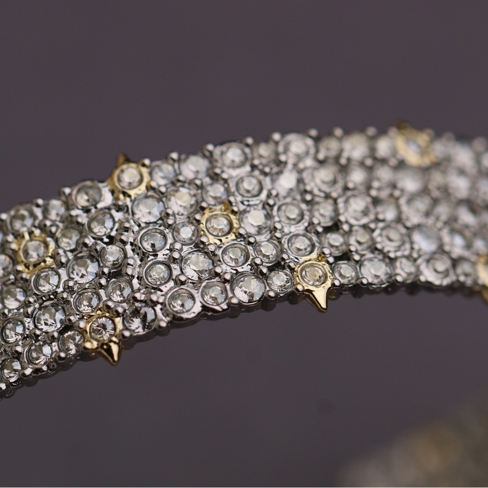 Alexis Bittar Silver Pavé Crystal Lace Thorny Cuff Small Cuff Bracelet - Picture 5 of 10